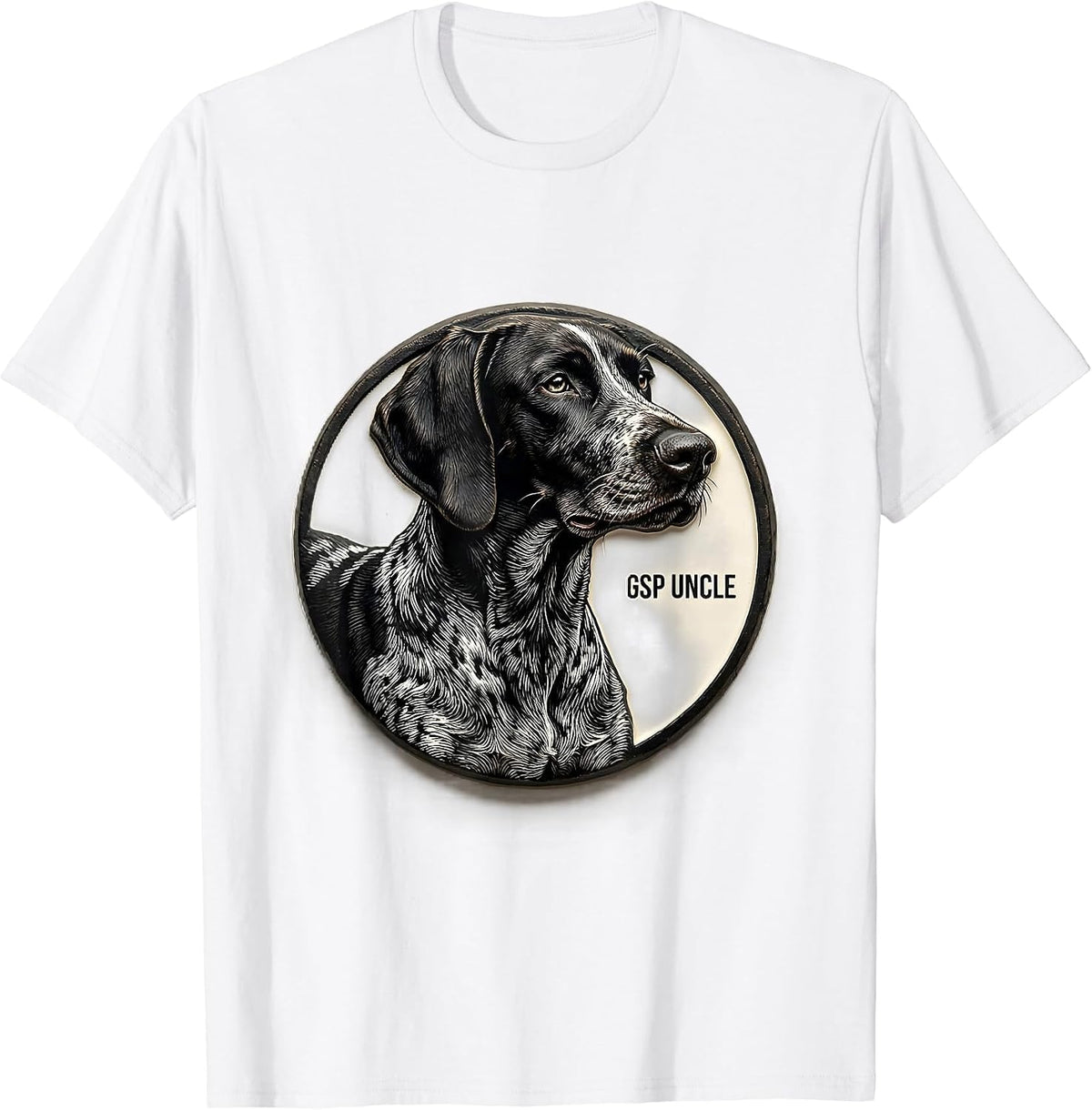 Men's GSP Uncle Vintage German Shorthaired Pointer Dog Lover T-Shirt - White