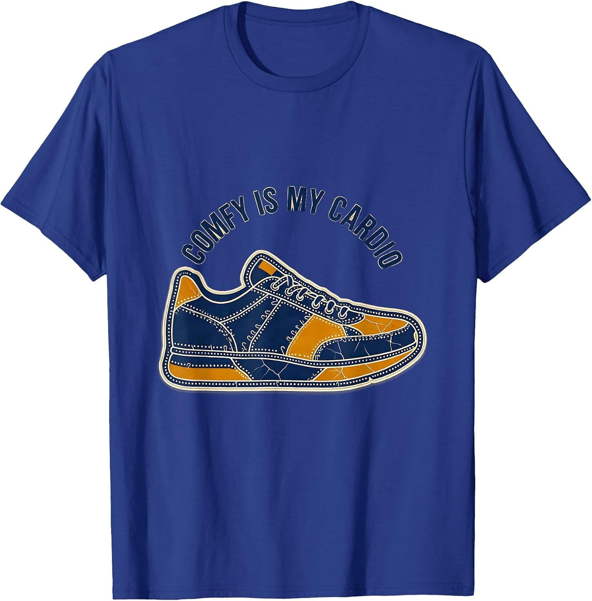 Men's Comfy Is My Cardio Athleisure Humor Design T-Shirt - Royal Blue