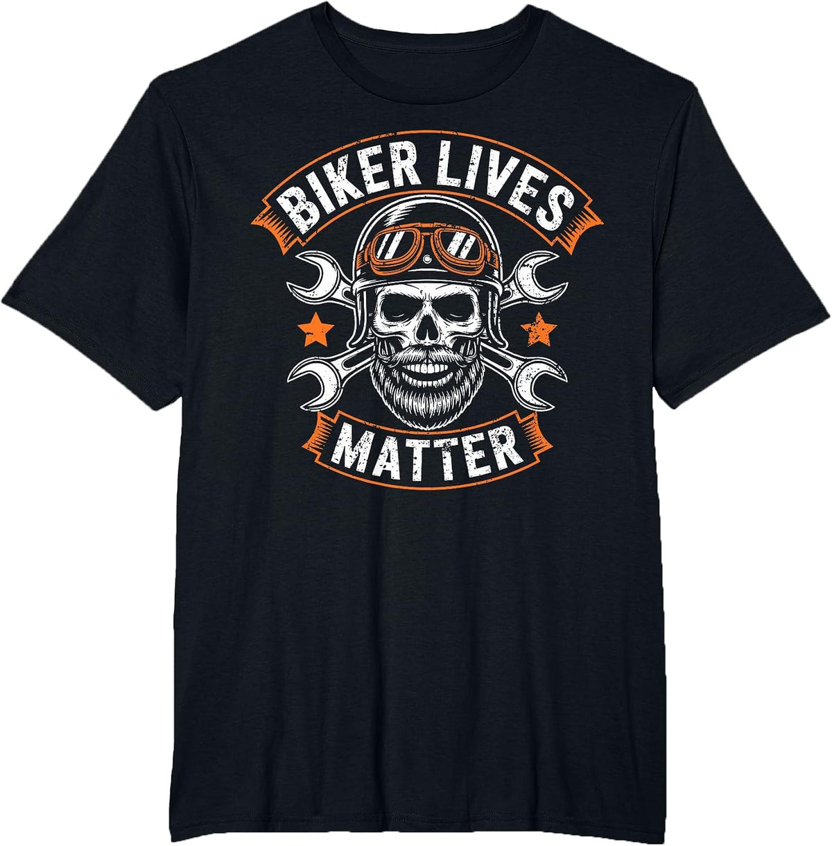 Skull Vintage Biker Lives Matter Motorcycles Riding Lover T-Shirt - Black