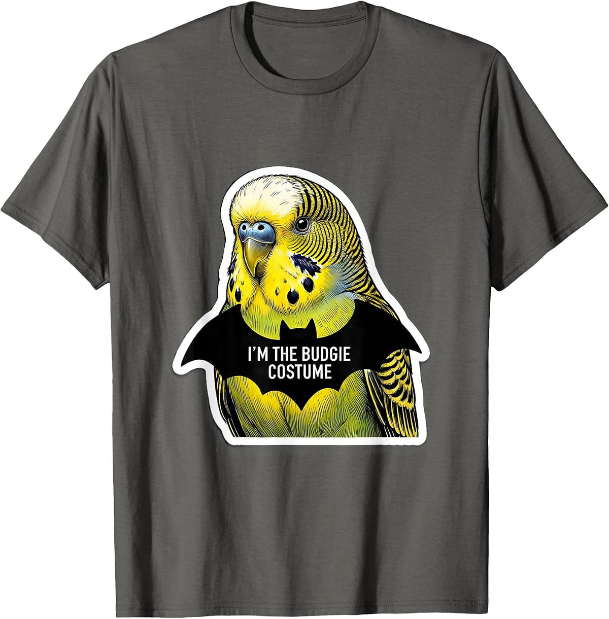 Men's I'm The Budgie Costume Funny Bird Lover Halloween Party T-Shirt - Asphalt Grey