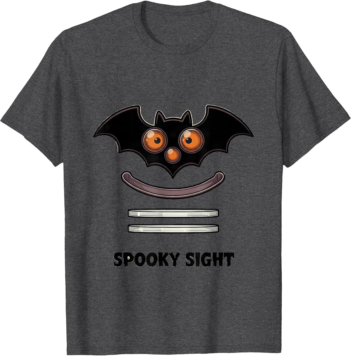 Men's Spooky Sight Funny Optometrist Halloween Eye Doctor Humor T-Shirt - Dark Heather Grey