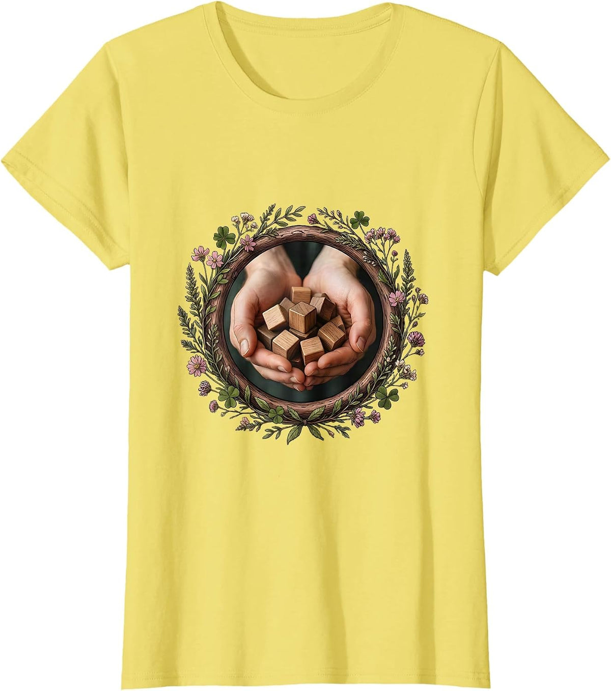 Paraprofessional Alphabet Blocks Illustration T-Shirt - Lemon Yellow