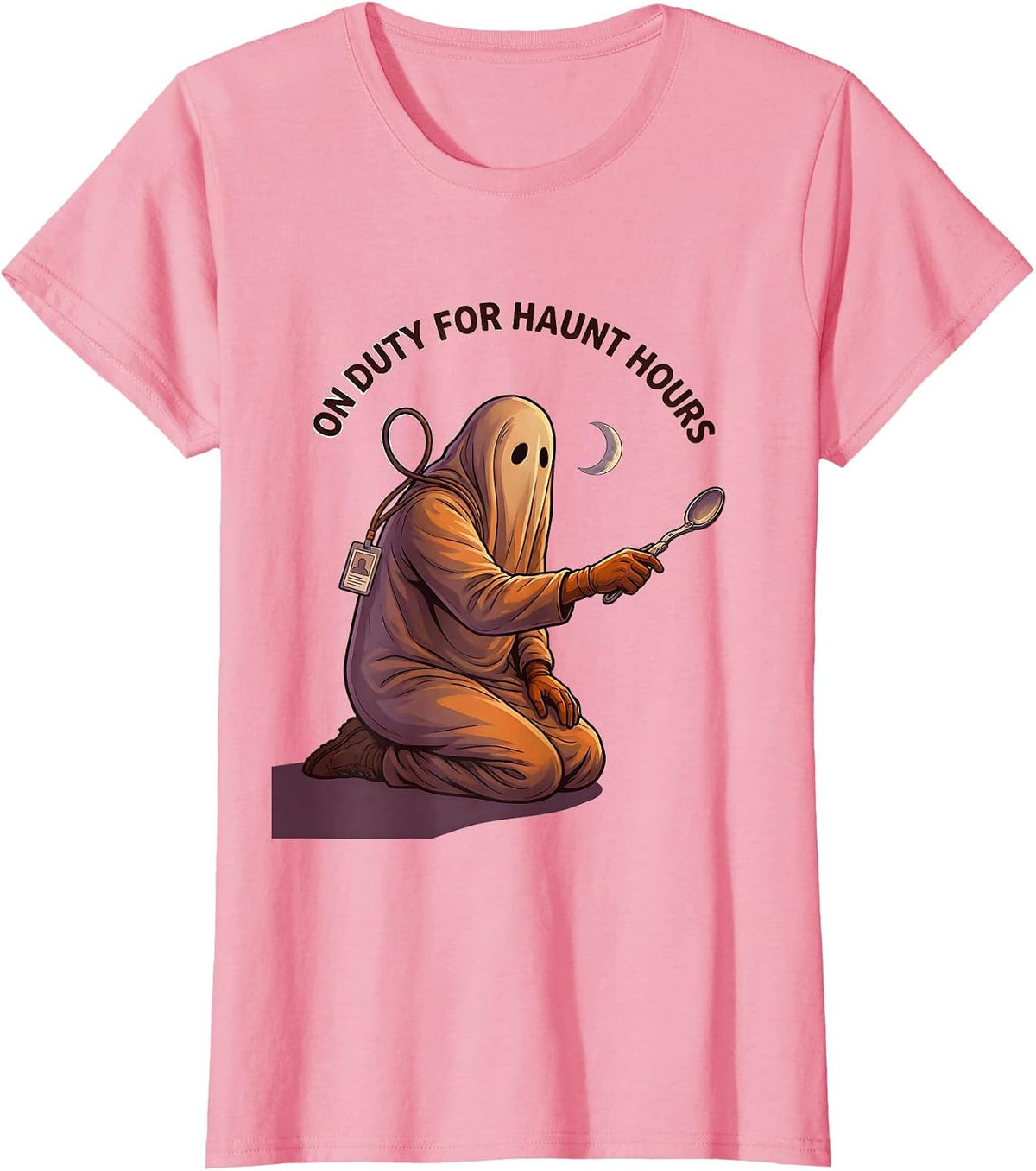 Women's On Duty For Haunt Hours Funny SPED Paraprofessional T-Shirt - Pink