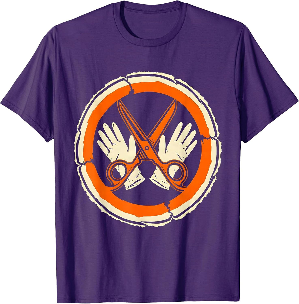 Men's EMT Trauma Shears and Latex Gloves Graphic T-Shirt - Purple