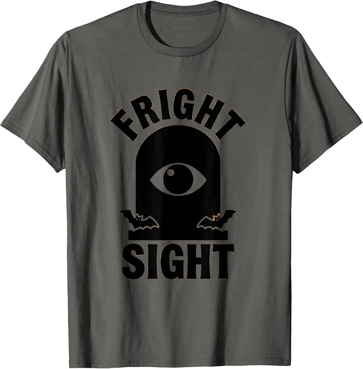 Fright Sight Silhouette Halloween Optometrist Eye Doctor T-Shirt - Asphalt Grey