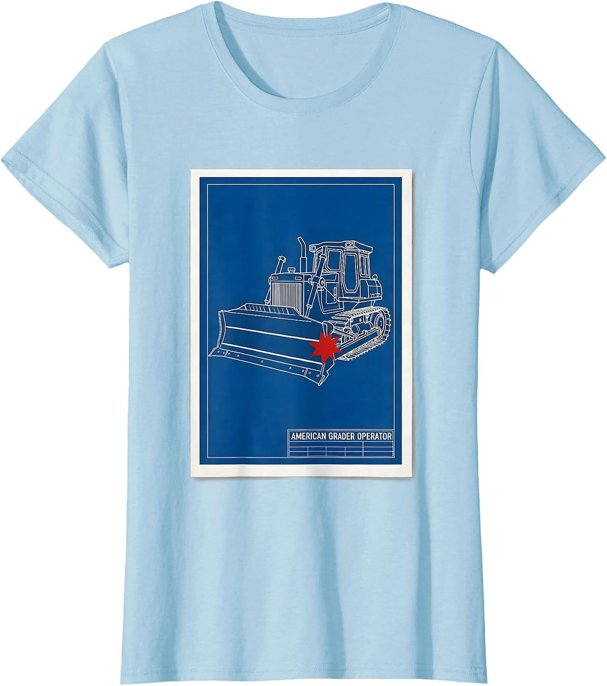 American Grader Operator Patriotic Vehicle Operator Trade T-Shirt - Baby Blue