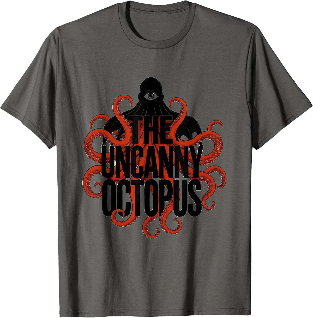 The Uncanny Octopus Vintage Octopus Lover Nautical Sea T-Shirt - Asphalt Grey