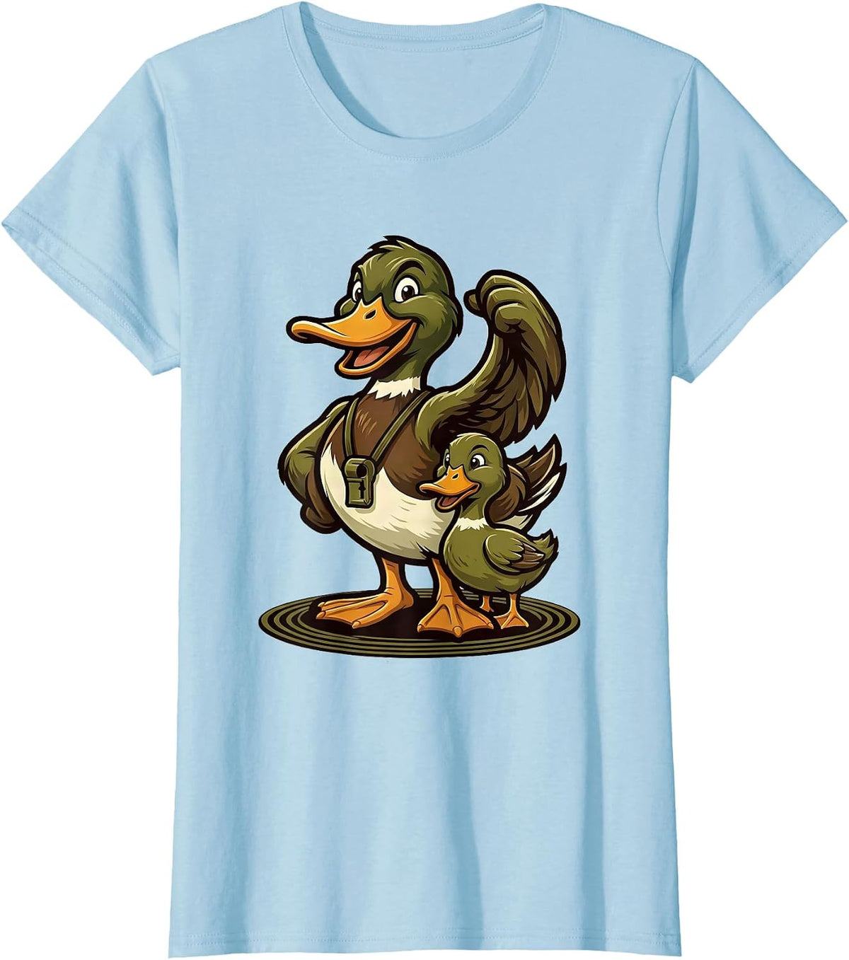 Mallard Mascot Duck Hunting Dad Camo Gift T-Shirt - Baby Blue