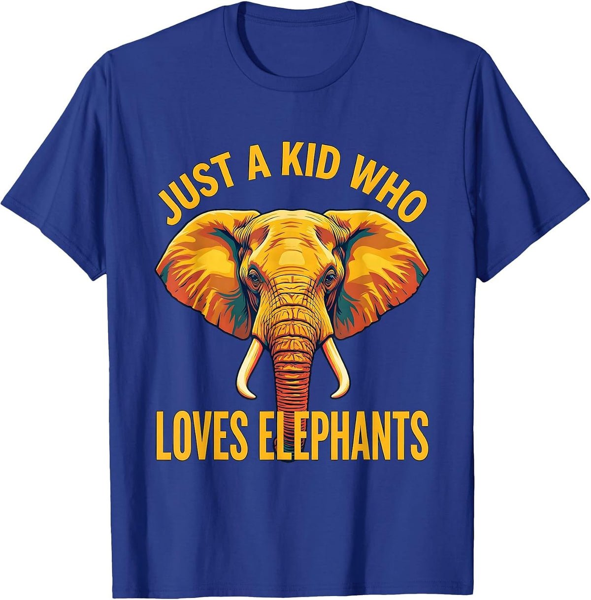 Just A Kid Who Loves Elephants Cute Elephant Lover Wildlife T-Shirt - Royal Blue