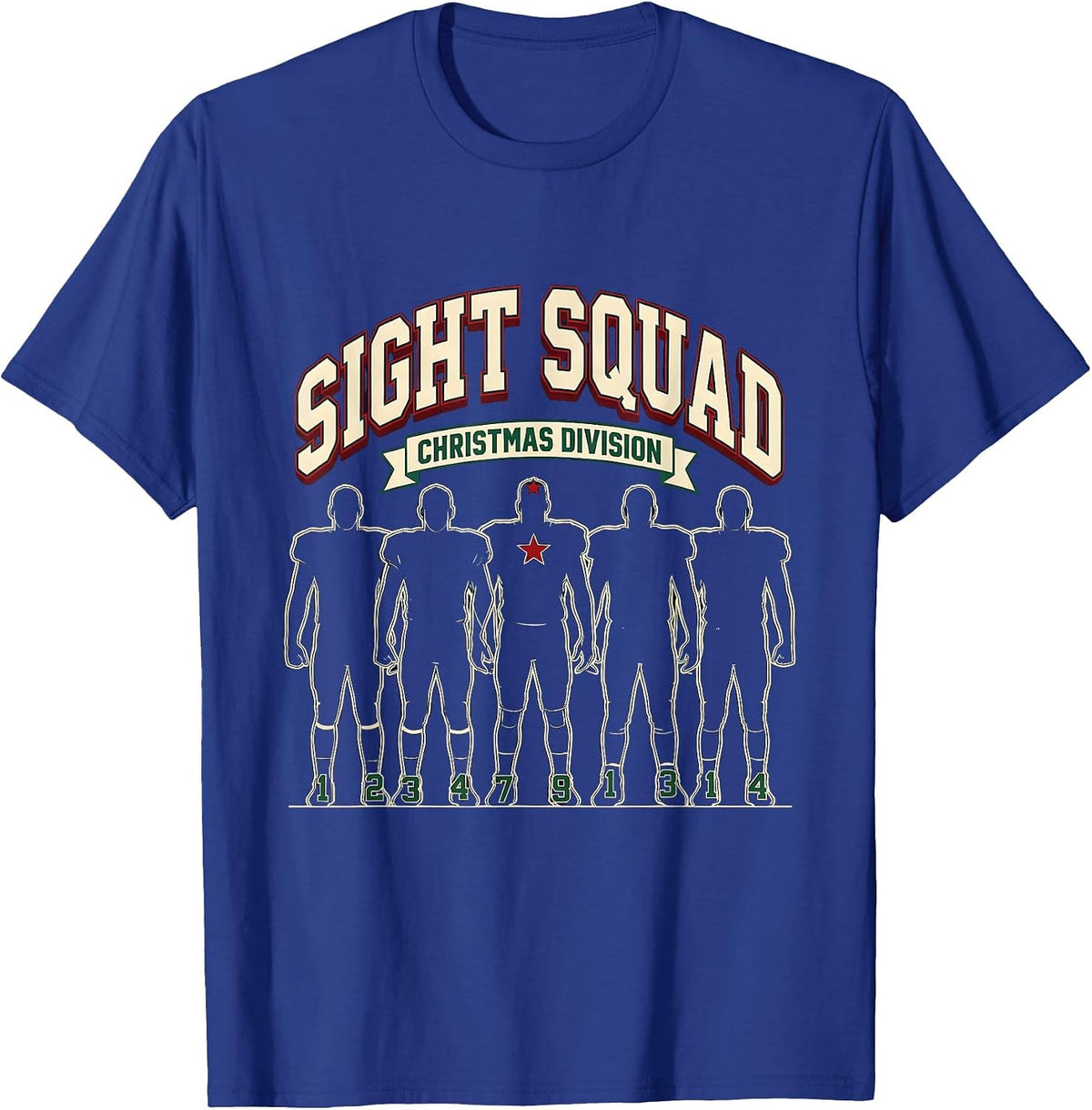 Sight Squad Christmas Division Sports Optometrist Eye Care T-Shirt - Royal Blue