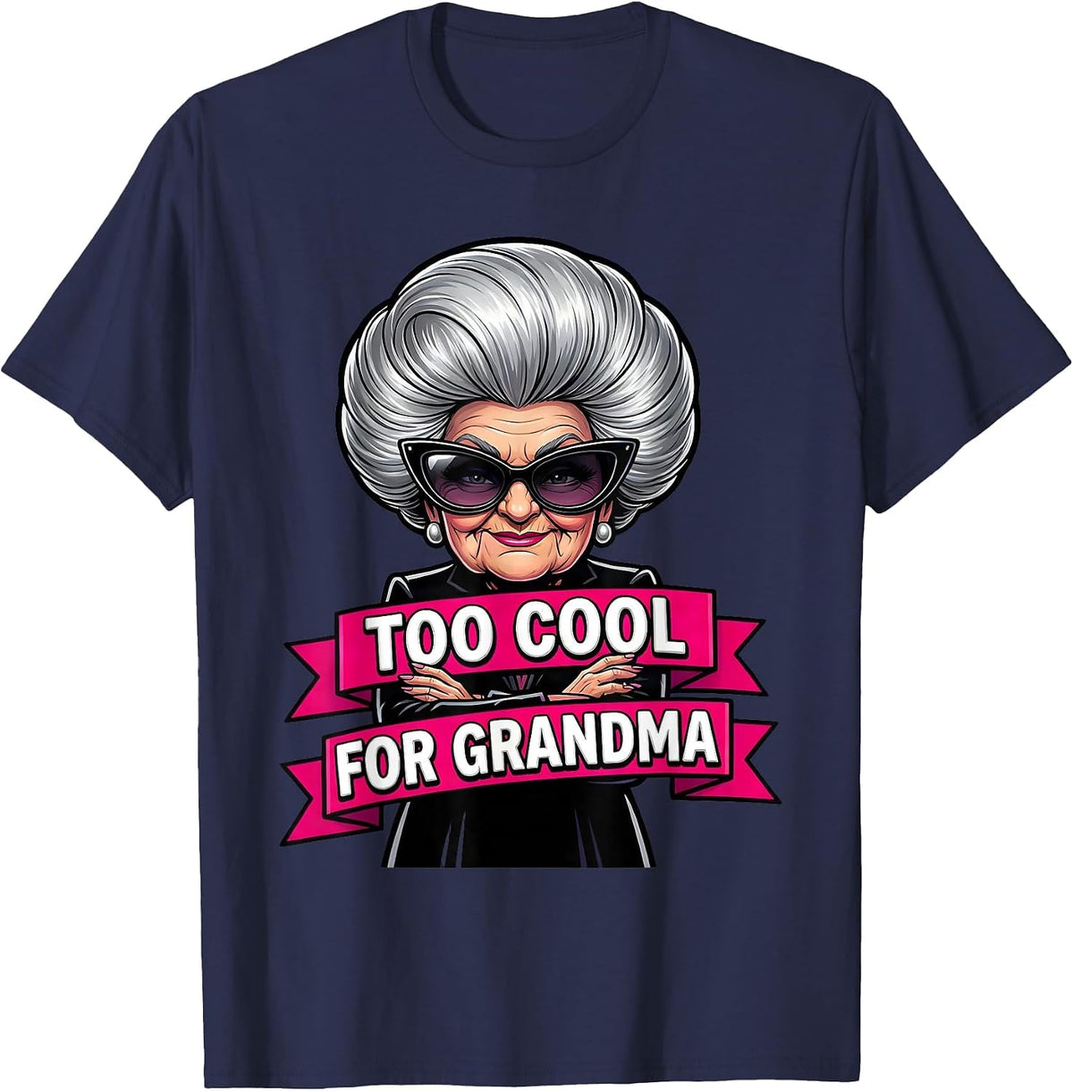 Men's Too Cool For Grandma Funny Gigi Design T-Shirt - Navy Blue