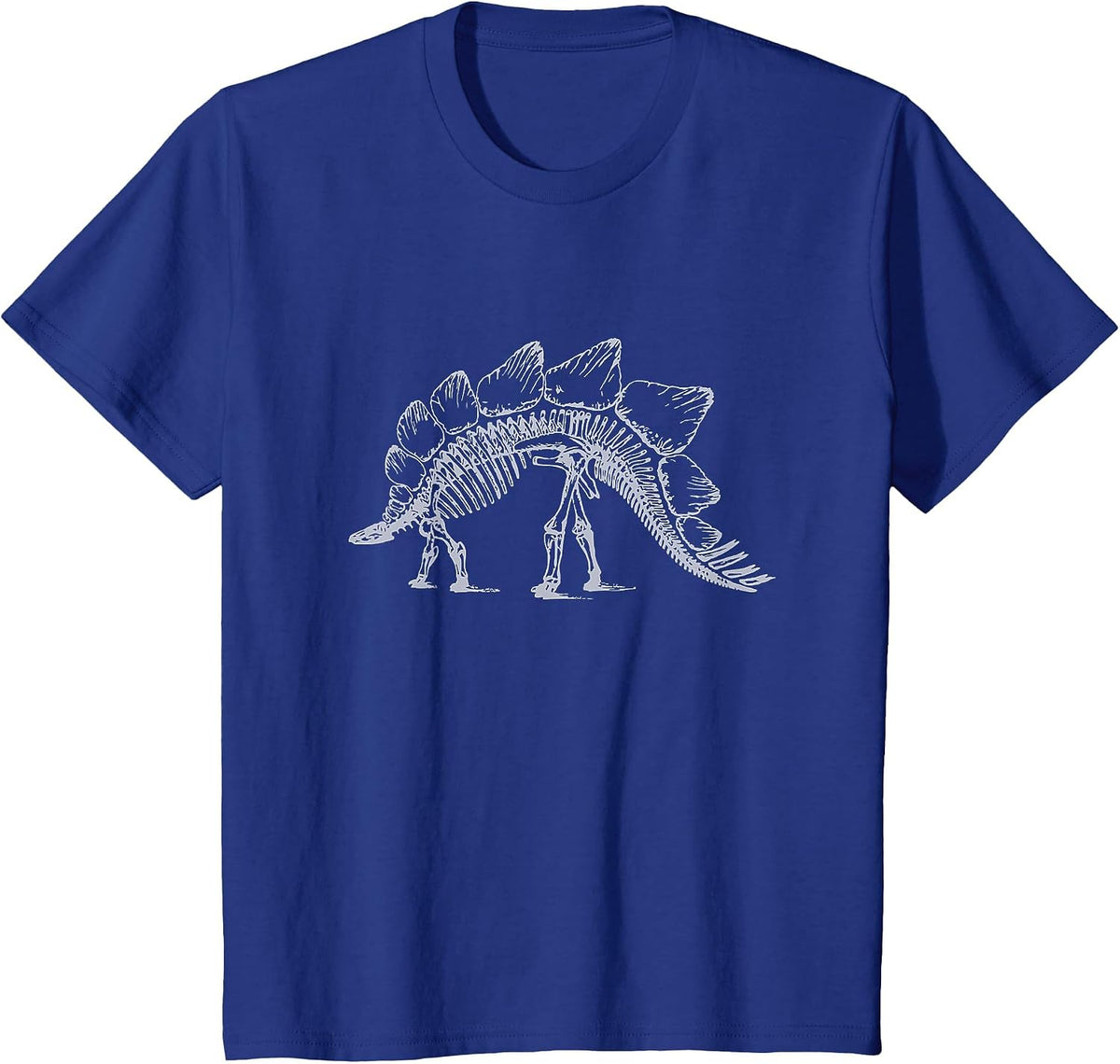 Stegosaurus Dinosaur Skeleton T-Shirt Fossil Dino Bones Tee T-Shirt - Royal Blue