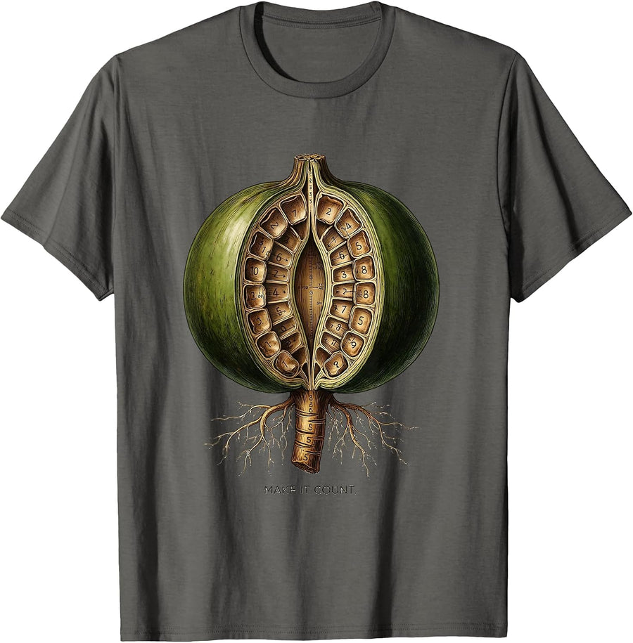 Make It Count Subtraction Motivational Design T-Shirt - Asphalt Grey