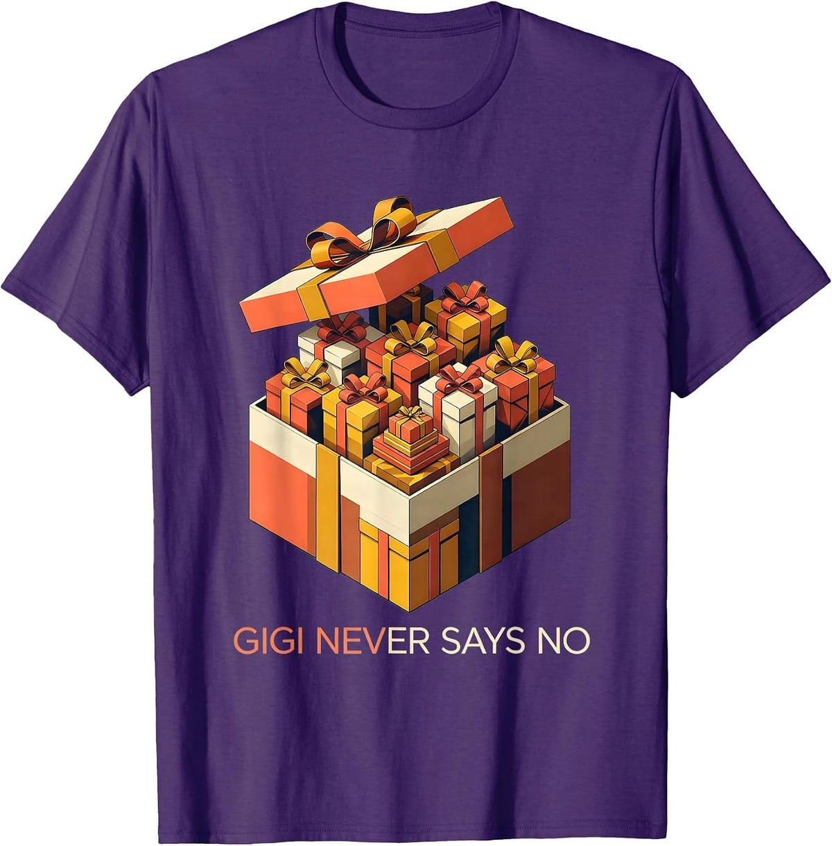 Men's Gigi Never Says No Grandma Design T-Shirt - Purple