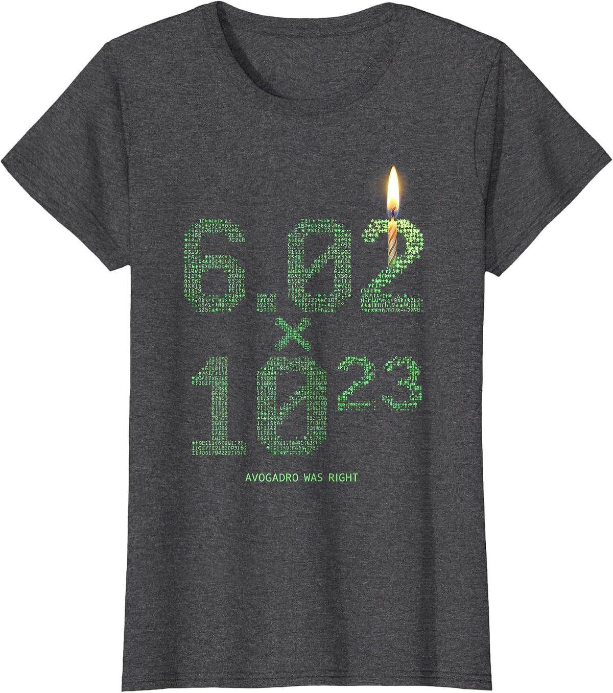 Women's Avogadro Was Right Ascii Terminal Art Mole Day Chemistry T-Shirt - Dark Heather Grey
