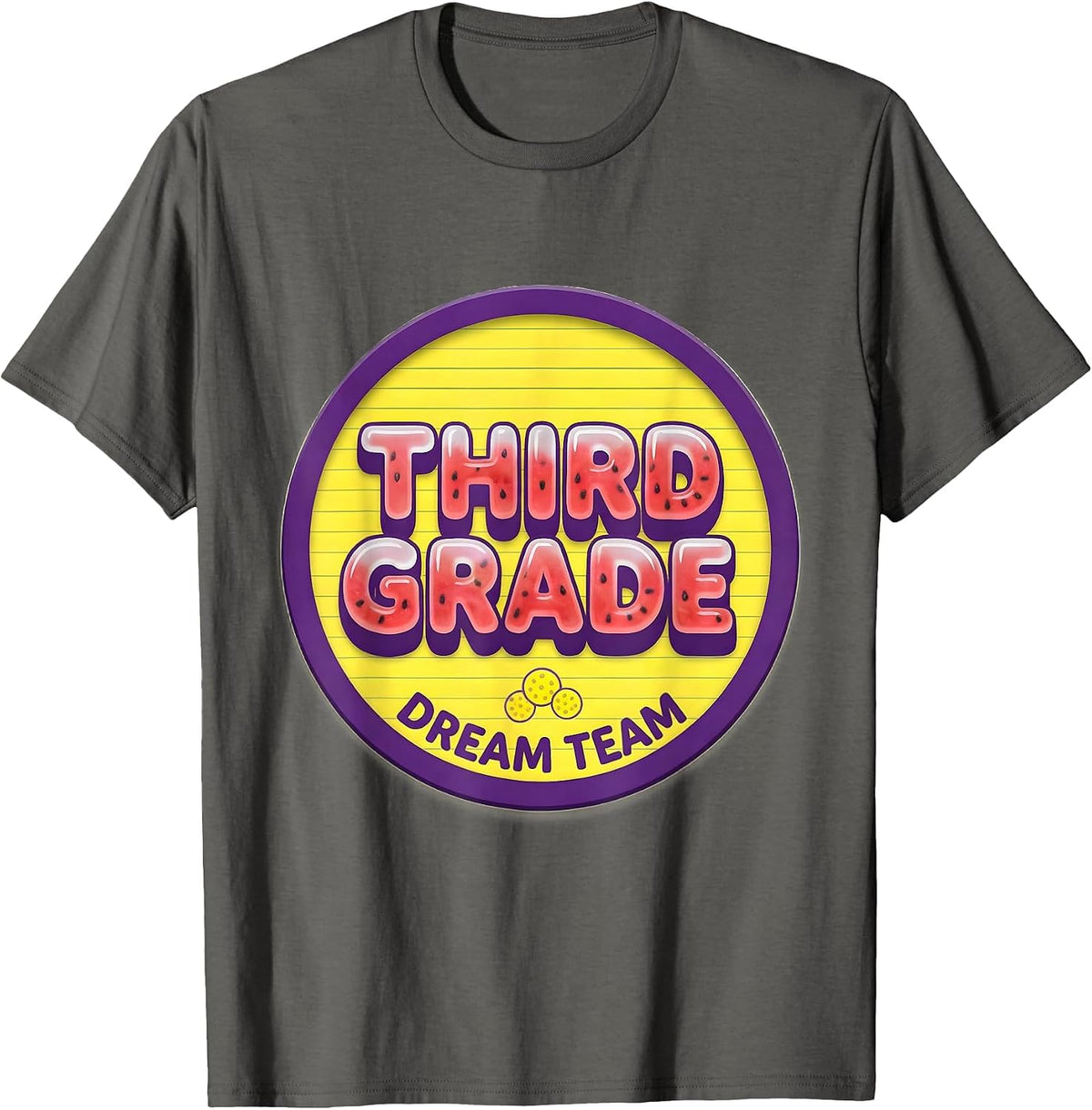 Men's Third Grade Dream Team Back to School Teacher Student Kids T-Shirt - Asphalt Grey