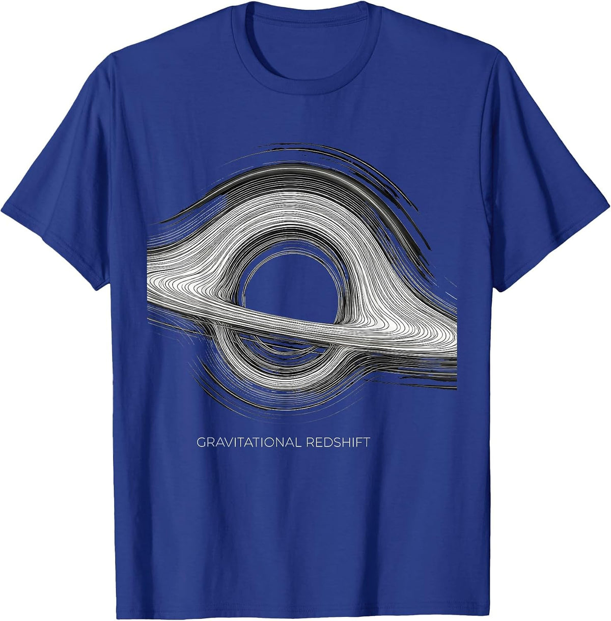Gravitational Redshift Line Art Black Hole Science T-Shirt - Royal Blue
