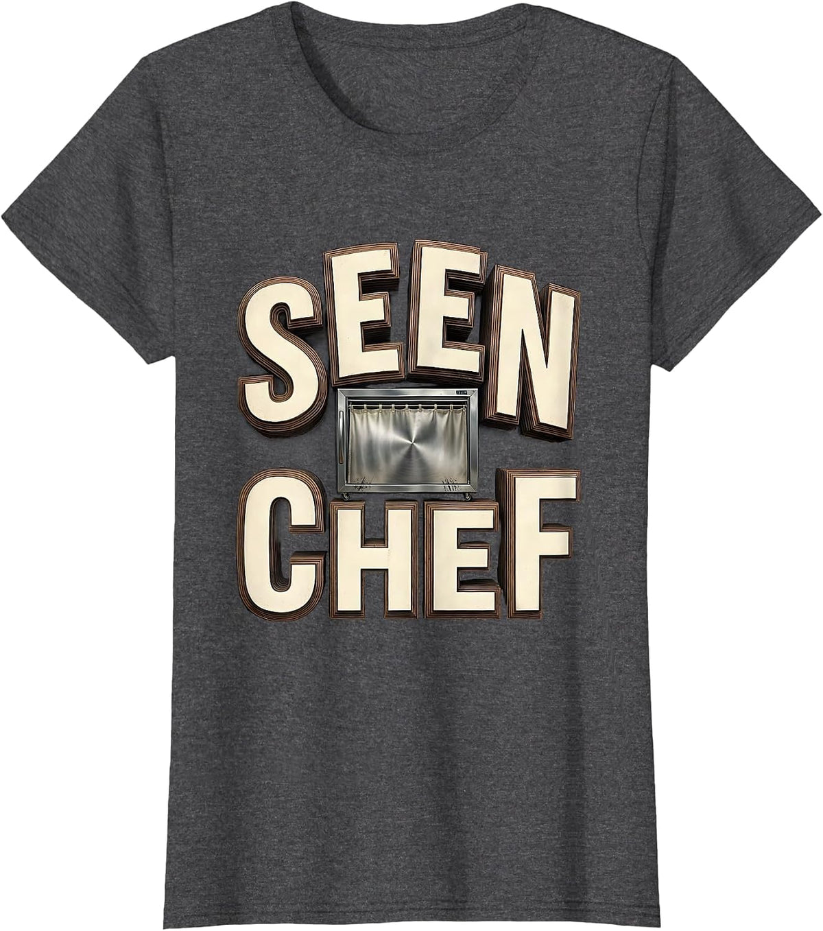 Women's Seen Chef Funny Kitchen Slang Chef Gift for Cooks T-Shirt - Dark Heather Grey