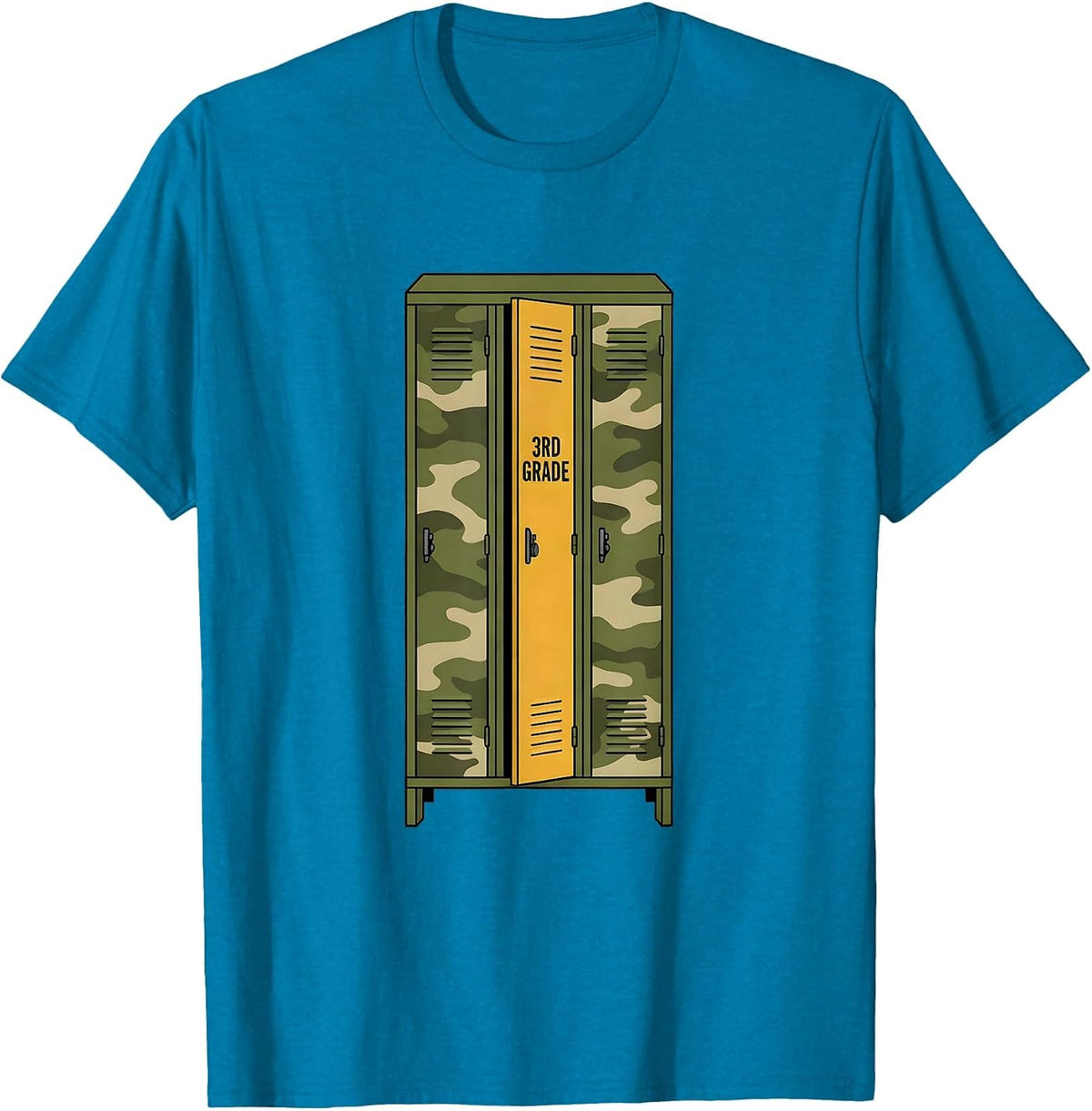 3rd Grade Camo Back To School Boys Teachers Grade Level T-Shirt - Sapphire Blue