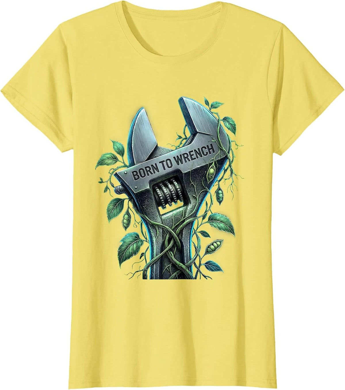 Women's Born to Wrench Valley Forge Automotive Design T-Shirt - Lemon Yellow