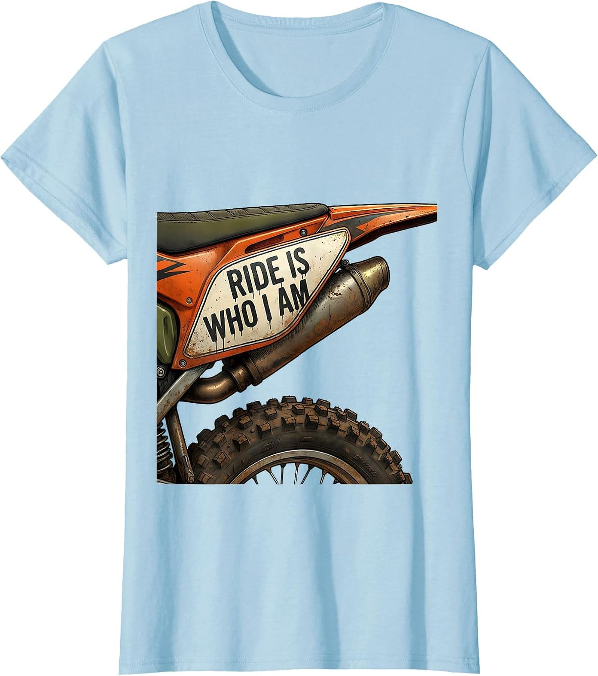 Ride Is Who I Am Dirt Bike Motocross Biker Gift T-Shirt - Baby Blue