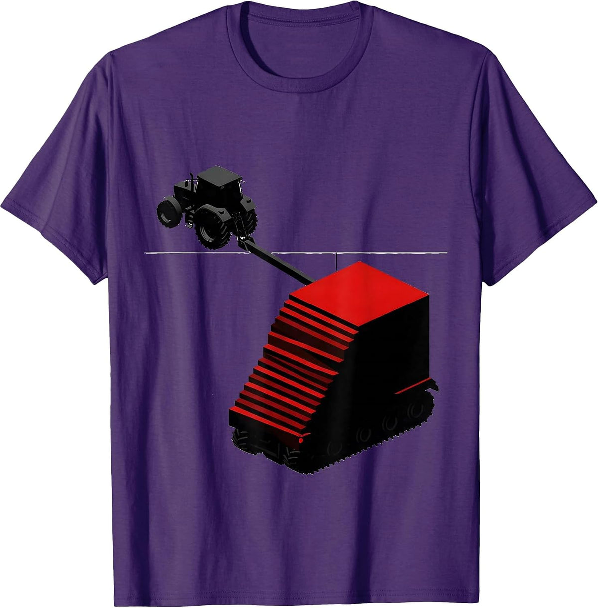 Geometric Tractor Cab American Flag Trucker T-Shirt - Purple