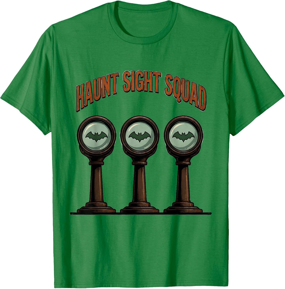 Men's Haunt Sight Squad Vintage Halloween Optometrist Eye Doctor T-Shirt - Kelly Green