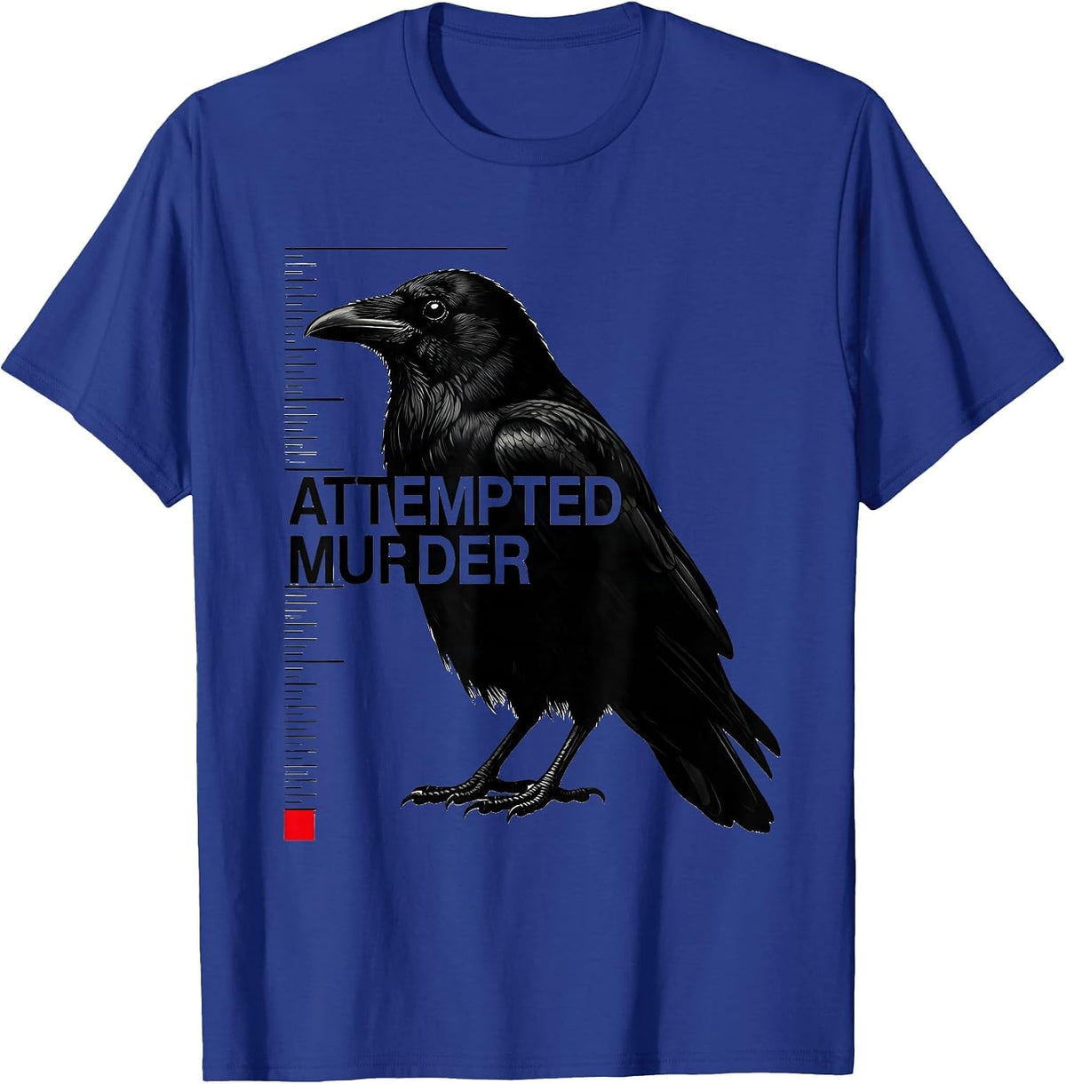 Men's Attempted Murder Swiss International Crow Lover Humor T-Shirt - Royal Blue