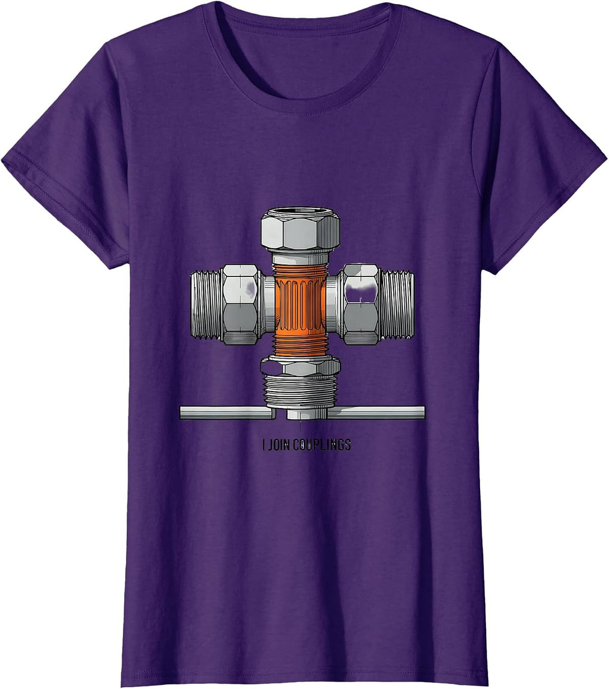 Women's I Join Couplings Funny Plumber Pipefitter Occupational Humor T-Shirt - Purple