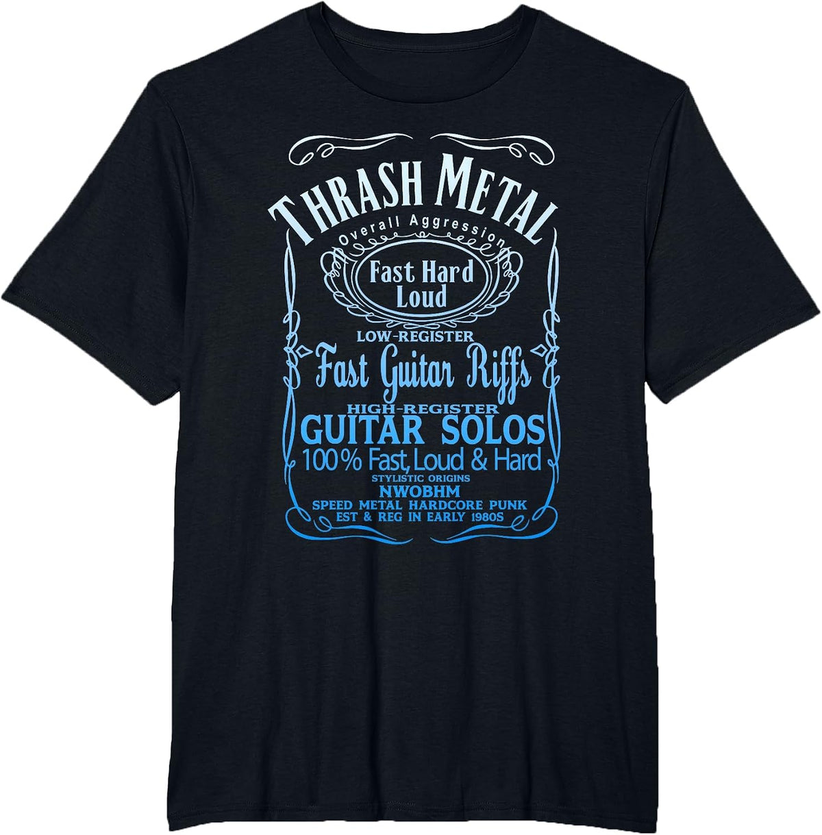 THRASHMETAL Thrash Death Metal Guitar Solo Heavy Metal Core T-Shirt - Black