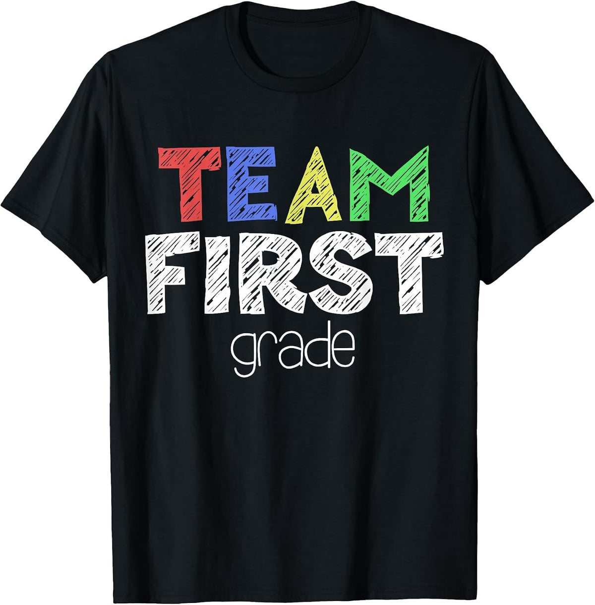 Team First Grade Shirt 1st Grade Boy Girl Back to School T-Shirt - Black