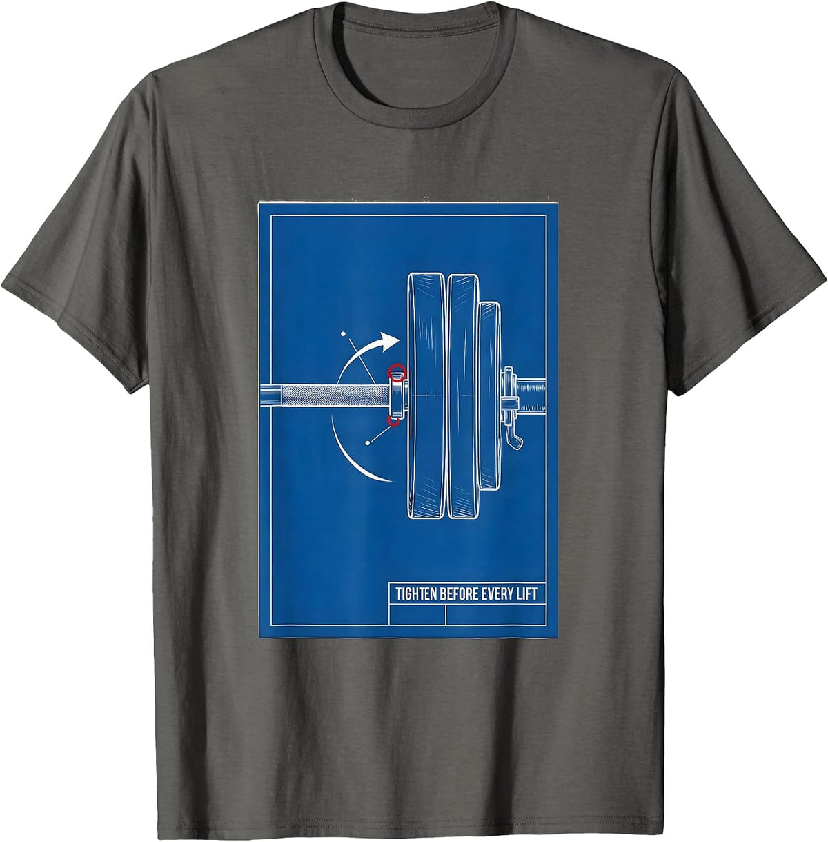 Men's Tighten Before Every Lift Funny Gym Workout Weightlifting T-Shirt - Asphalt Grey