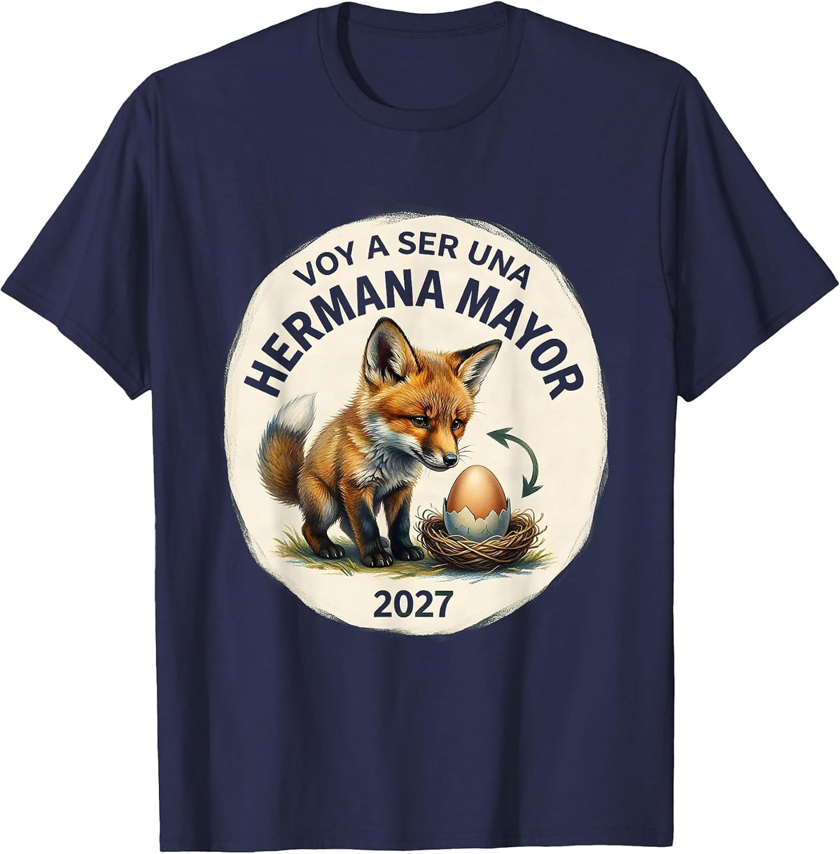 Voy a ser una hermana mayor 2027 Spanish Big Sister T-Shirt - Navy Blue
