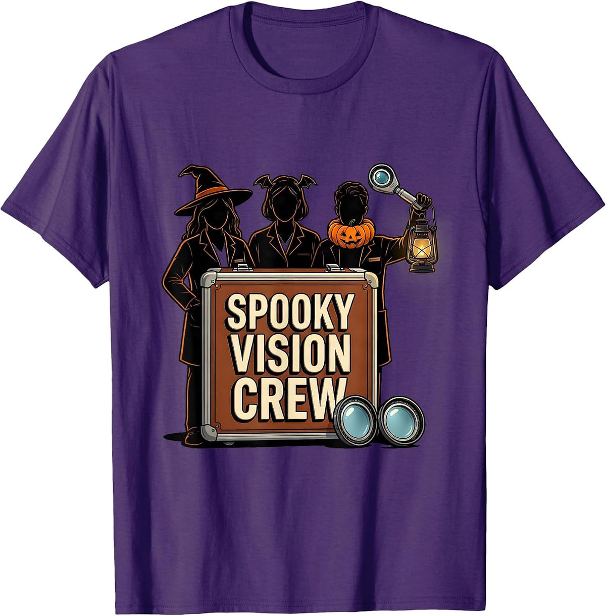 Spooky Vision Crew Funny Optometrist Halloween Eye Doctor T-Shirt - Purple