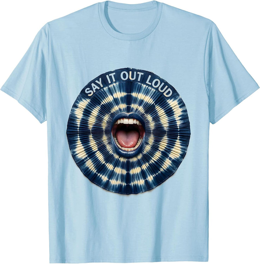 Men's Say It Out Loud Freedom of Speech Design T-Shirt - Baby Blue