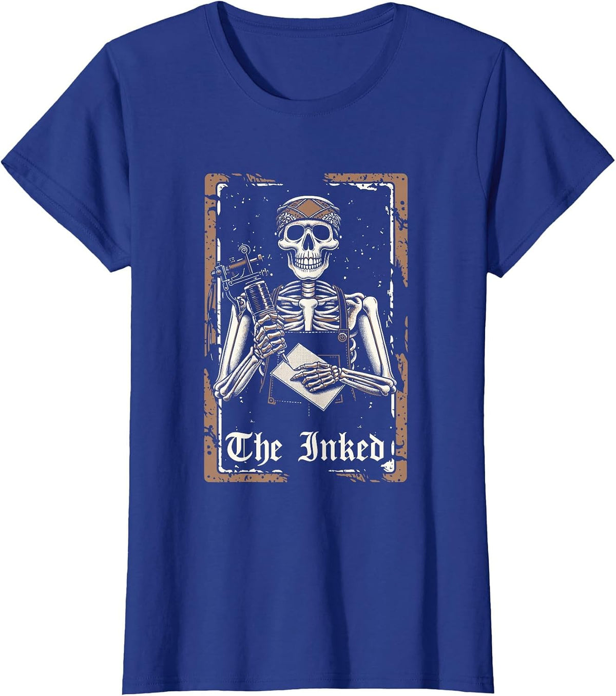 Tattoo Artist Tattooist Tattoos - Skeleton Tarot Card T-Shirt - Royal Blue