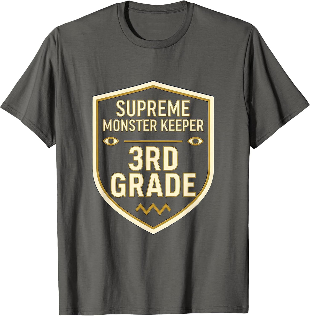 Men's Supreme Monster Keeper 3rd Grade Teacher Halloween Humor T-Shirt - Asphalt Grey