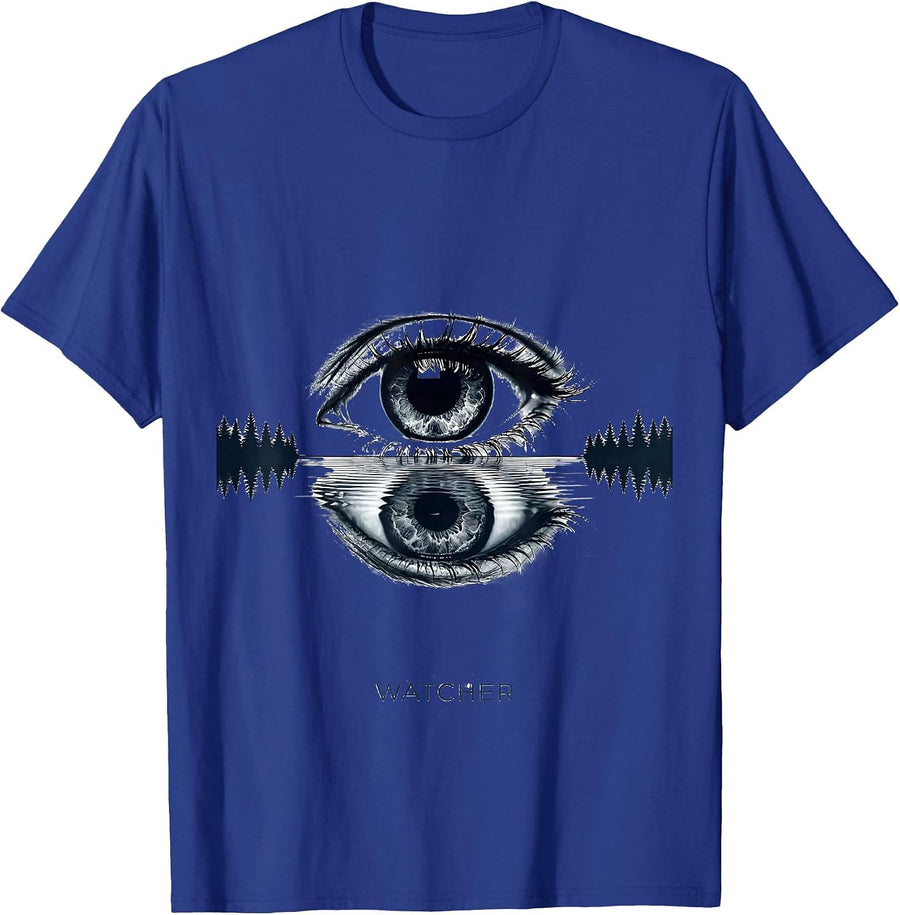 Watcher Minimalist Nature Reflection Forest Wildlife Outdoor T-Shirt - Royal Blue