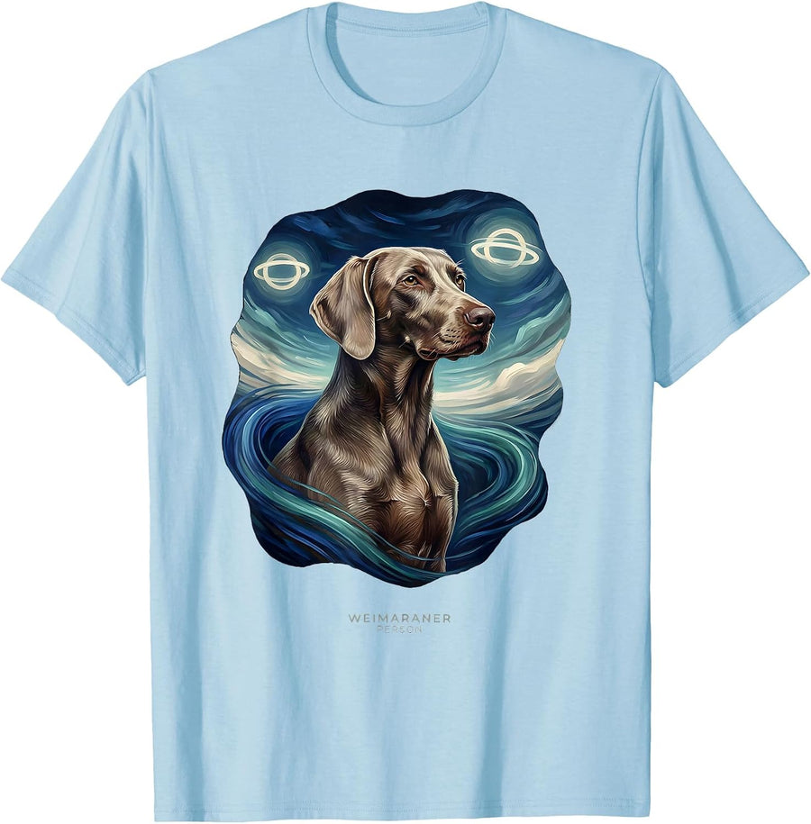 Men's Weimaraner Person Vintage Dog Breed Tribute Gift T-Shirt - Baby Blue