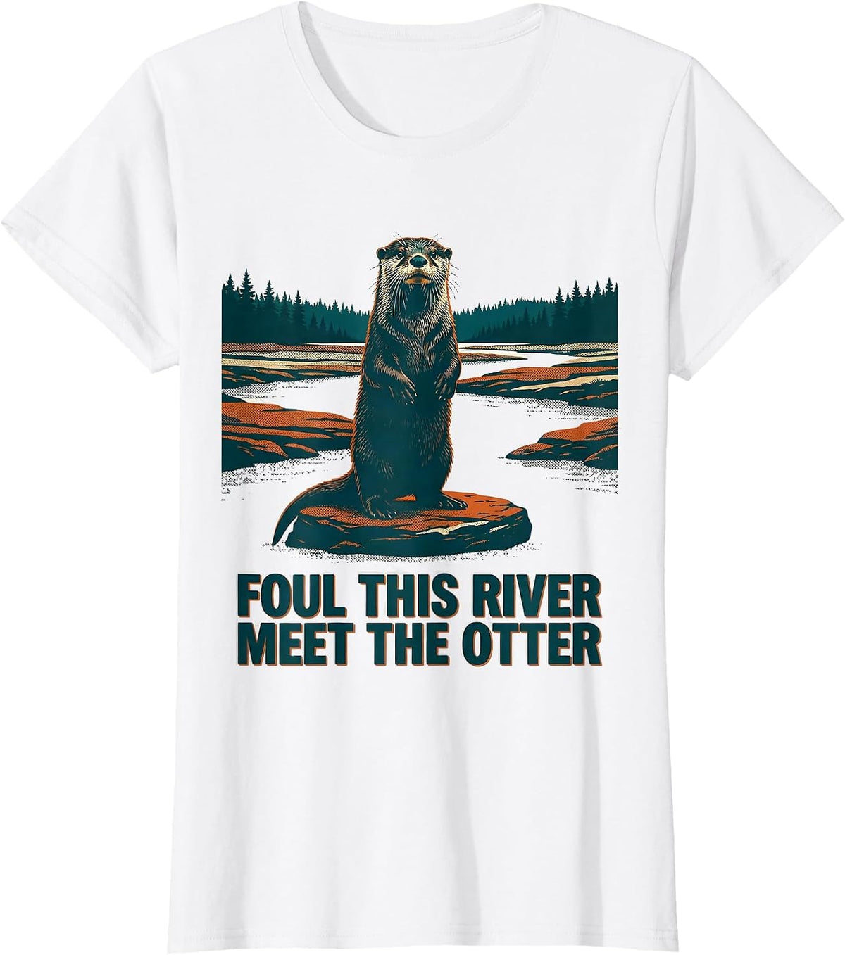 Foul This River Meet The Otter Vintage National Parks T-Shirt - White