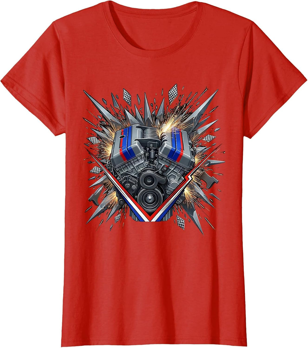 Valley Forge Automotive Car Engine Forge Sparks T-Shirt - Red