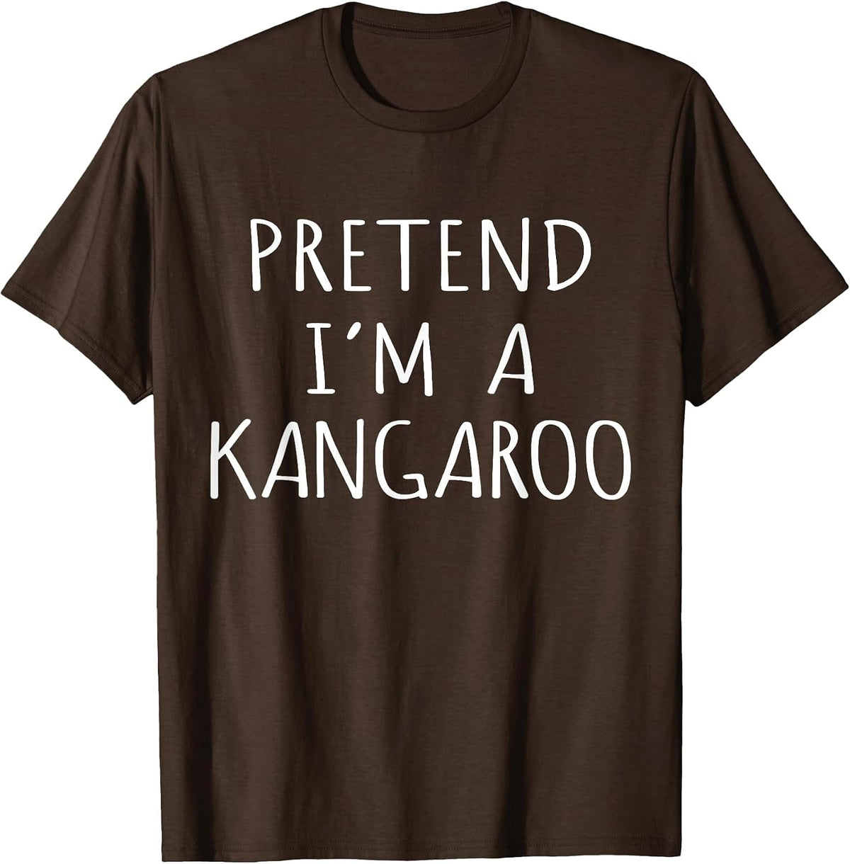 Easy Lazy Animal Costume Funny Pretend I'm A Kangaroo T-Shirt - Brown