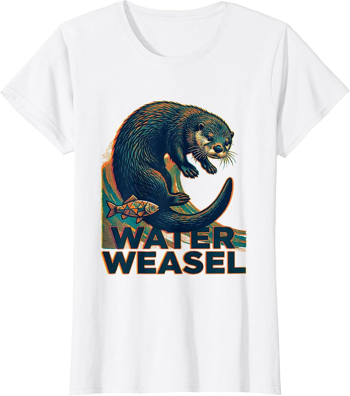 Water Weasel Funny Animal Meme Animal Lover Humor T-Shirt - White