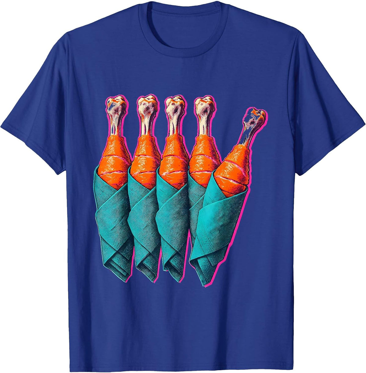 Thanksgiving Turkey Drumsticks Matching Family Humor T-Shirt - Royal Blue