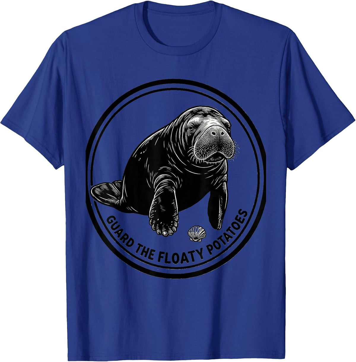 Guard The Floaty Potatoes Funny Manatee Sea Animal Lover T-Shirt - Royal Blue