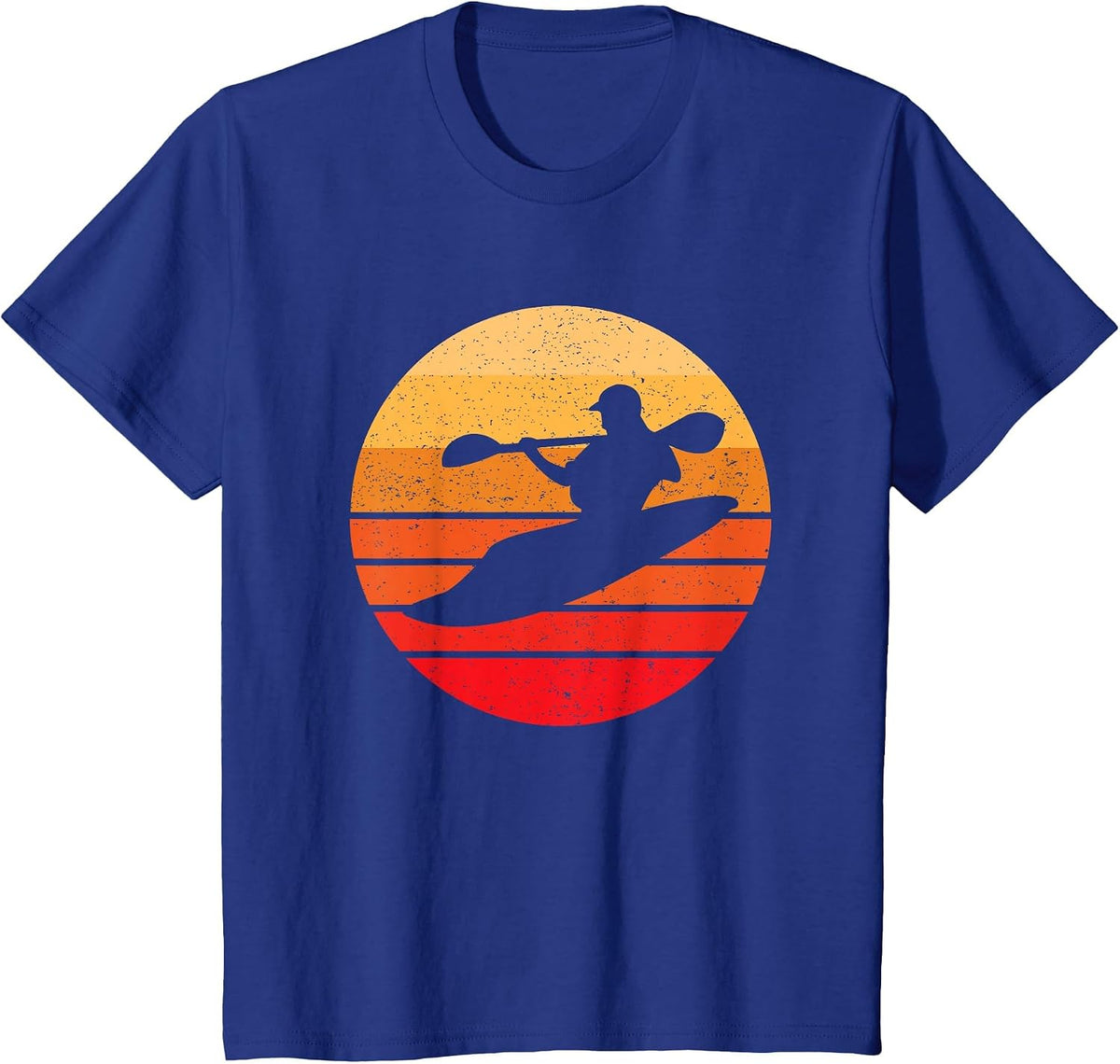 Whitewater Kayak, River Kayaking, Vintage Style T-Shirt - Royal Blue