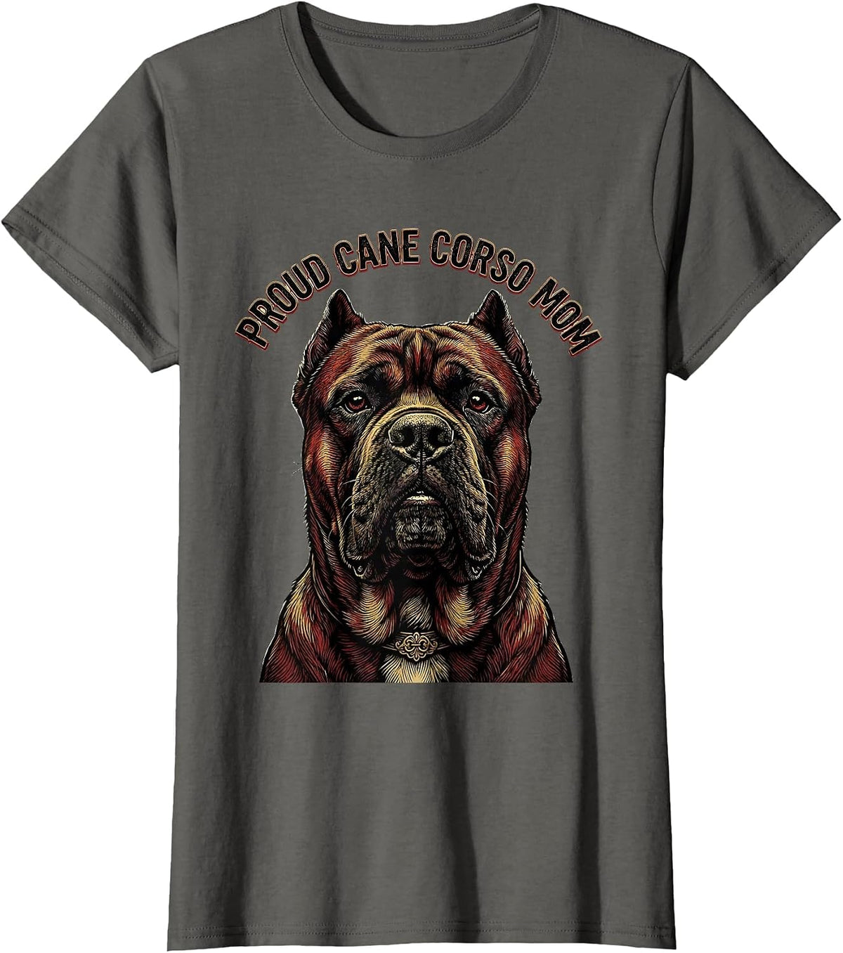 Women's Proud Cane Corso Mom Tattoo Dog Lover Gift T-Shirt - Asphalt Grey