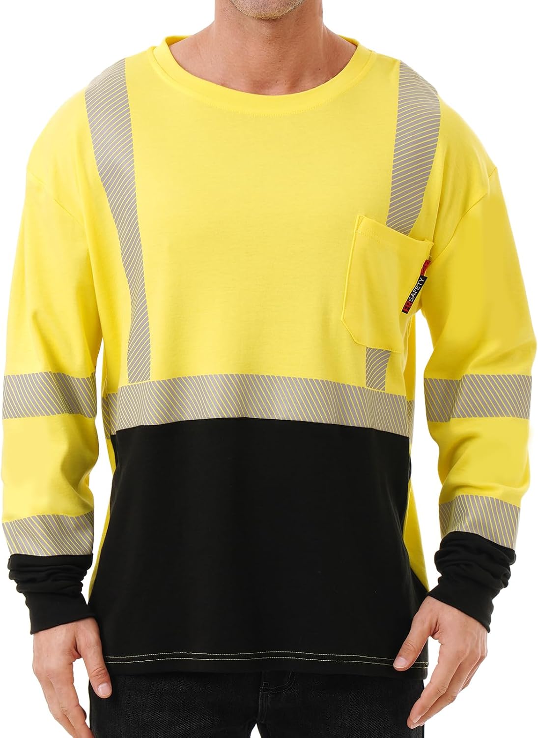 FR Shirts for Men, Hi Vis Flame Resistant 6 oz Long Sleeve Welding Shirt - Yellow