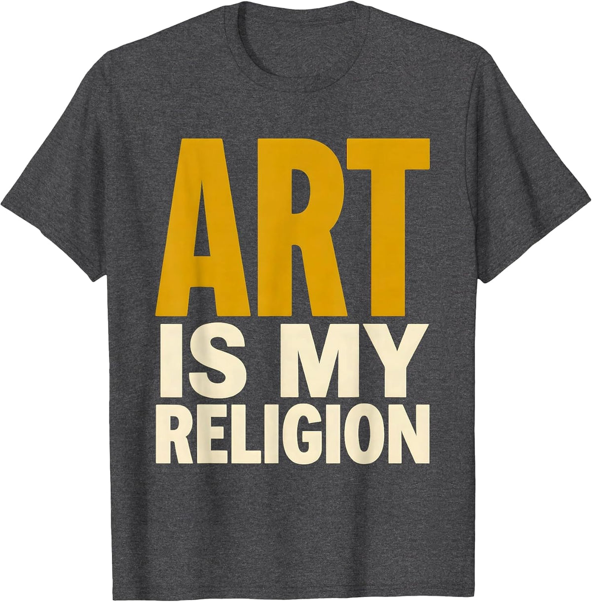 Men's Art Is My Religion Renaissance Inspired Design T-Shirt - Dark Heather Grey