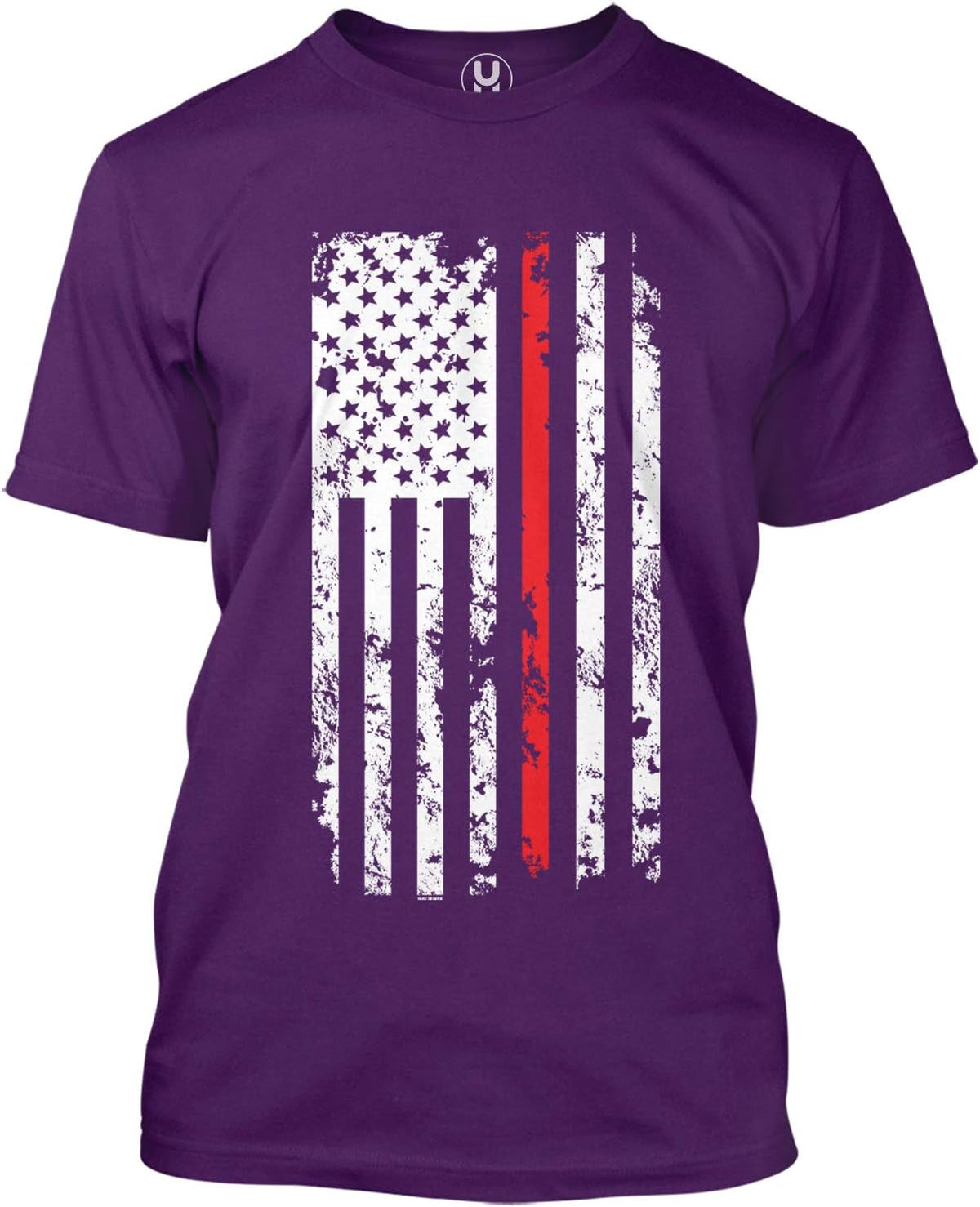 Red Line American Flag - Firefighter Support Men's T-Shirt - Purple